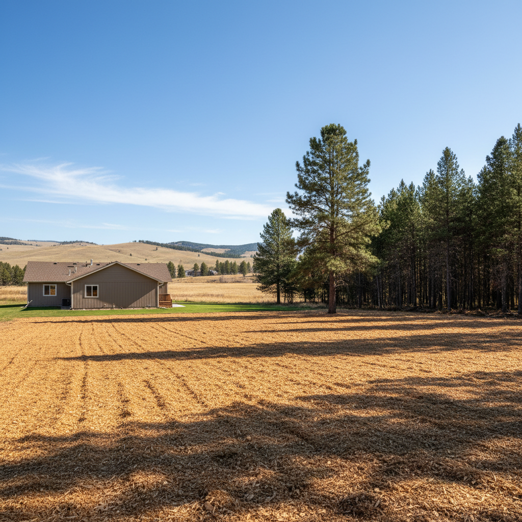Completed land clearing work at a residential property in Billings, MT