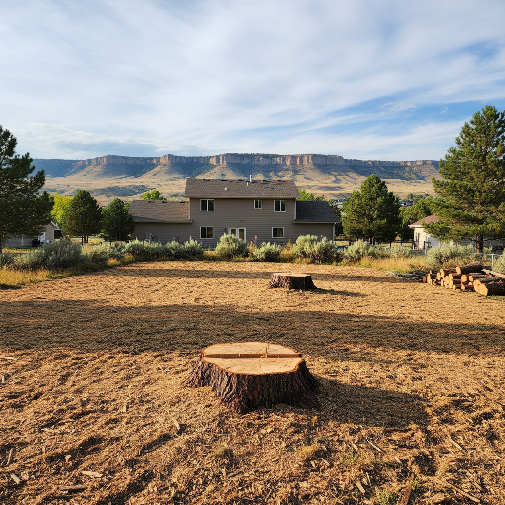 Completed emergency tree removal work at a residential property in Billings, MT