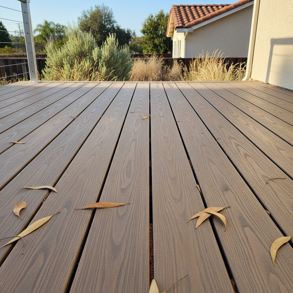 Completed deck construction work at a residential property in Hawthorne, CA