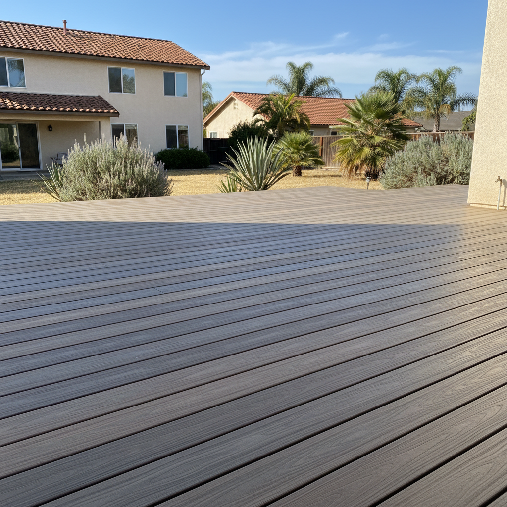 Completed composite decks work at a residential property in Inglewood, CA