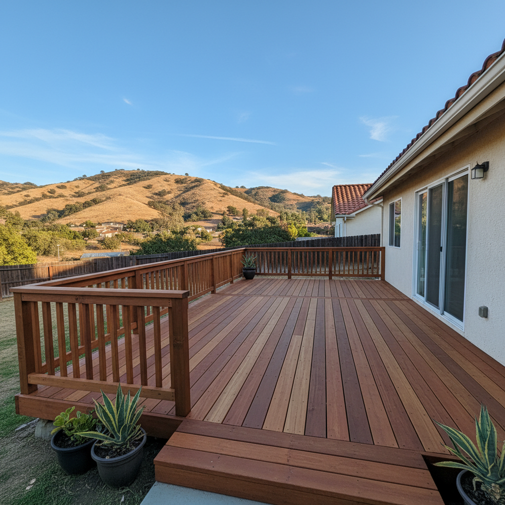 Completed deck repair work at a residential property in Pomona, CA