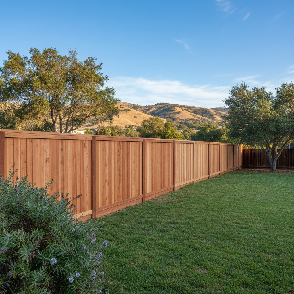 Completed fence repair work at a residential property in Vallejo, CA
