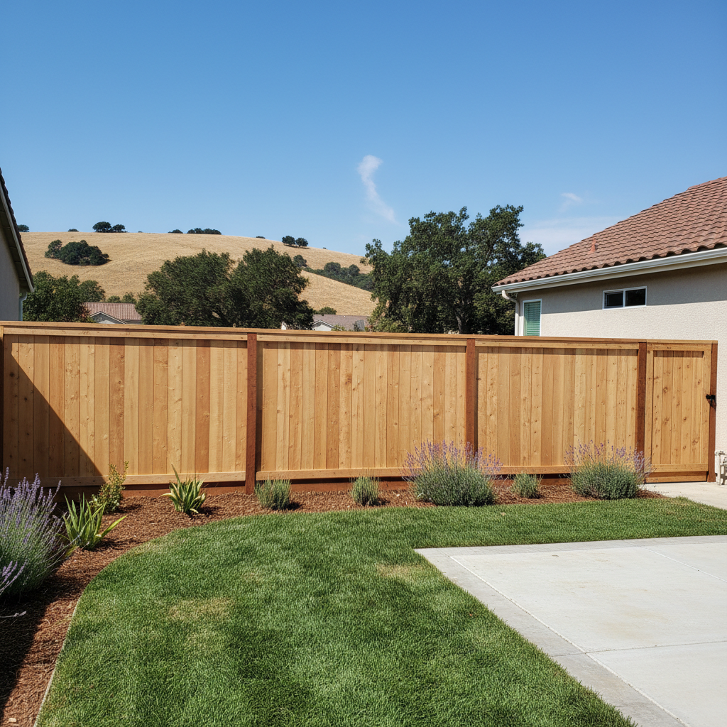 Completed fence repair work at a residential property in Vallejo, CA