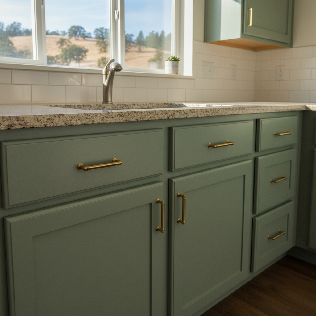 Completed cabinet painting work at a residential property in Auburn, CA