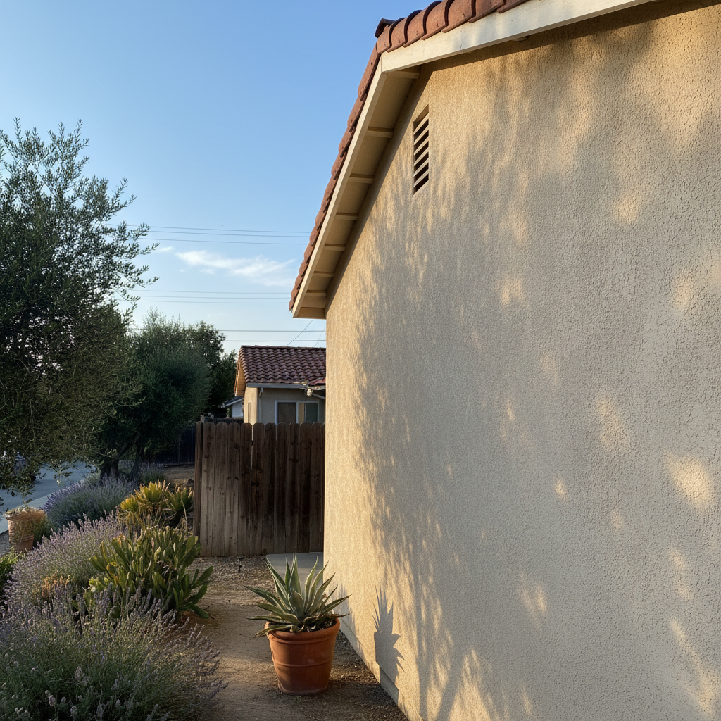 Completed stucco repair work at a residential property in San Jose, CA