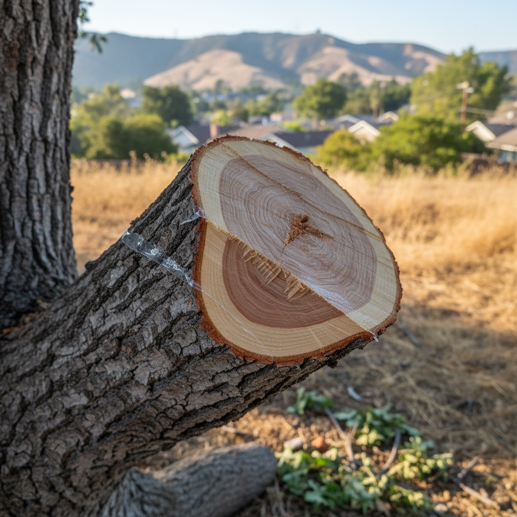 Completed tree pruning work at a residential property in Fremont, CA