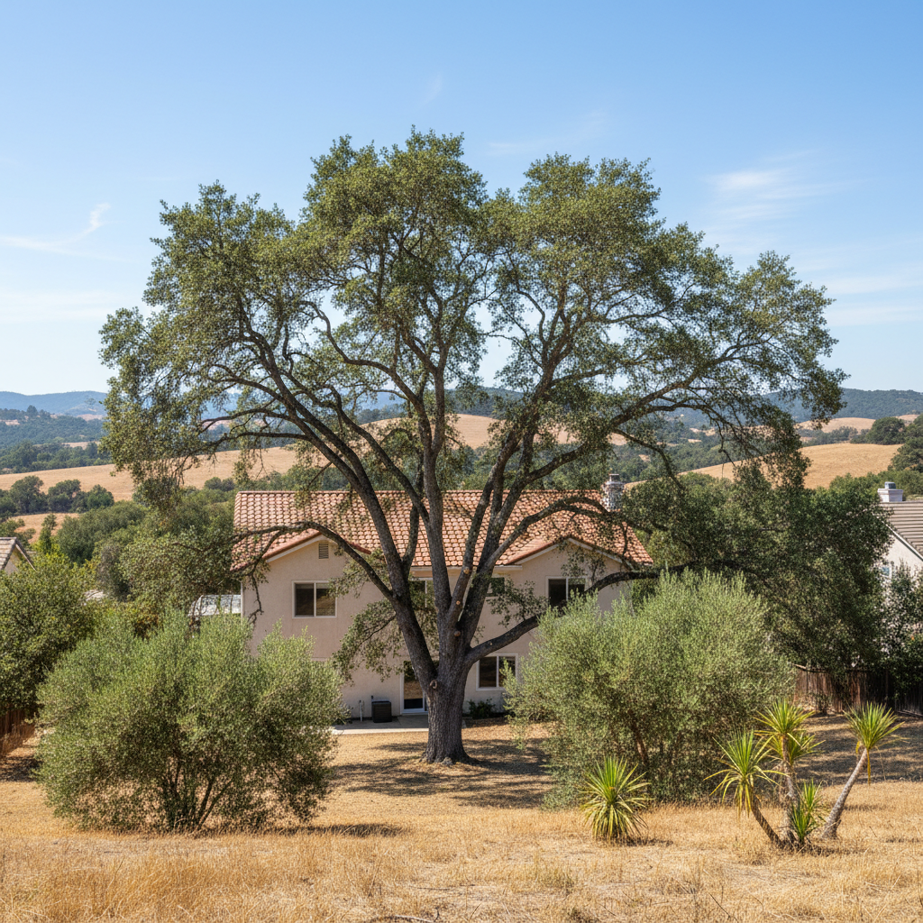 Completed tree pruning work at a residential property in Fremont, CA