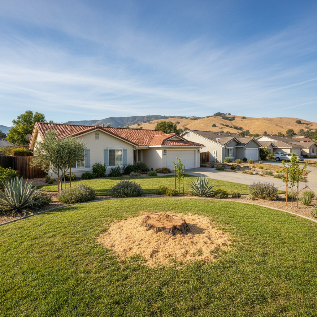 Completed stump grinding & removal work at a residential property in Milpitas, CA