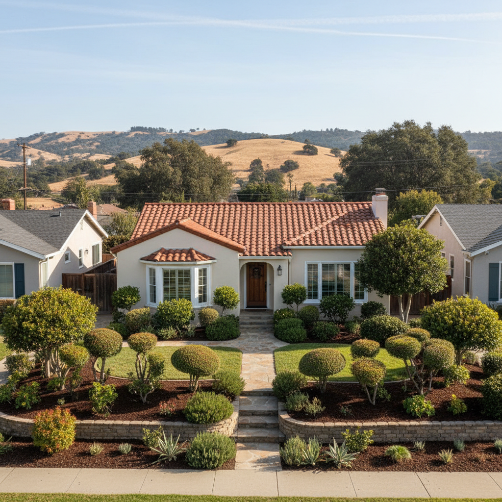 Completed shrub & bush trimming work at a residential property in Hayward, CA
