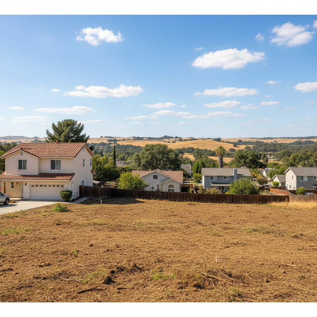 Completed lot clearing work at a residential property in Fremont, CA