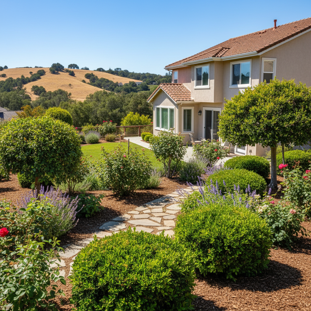 Completed shrub & bush trimming work at a residential property in Hayward, CA