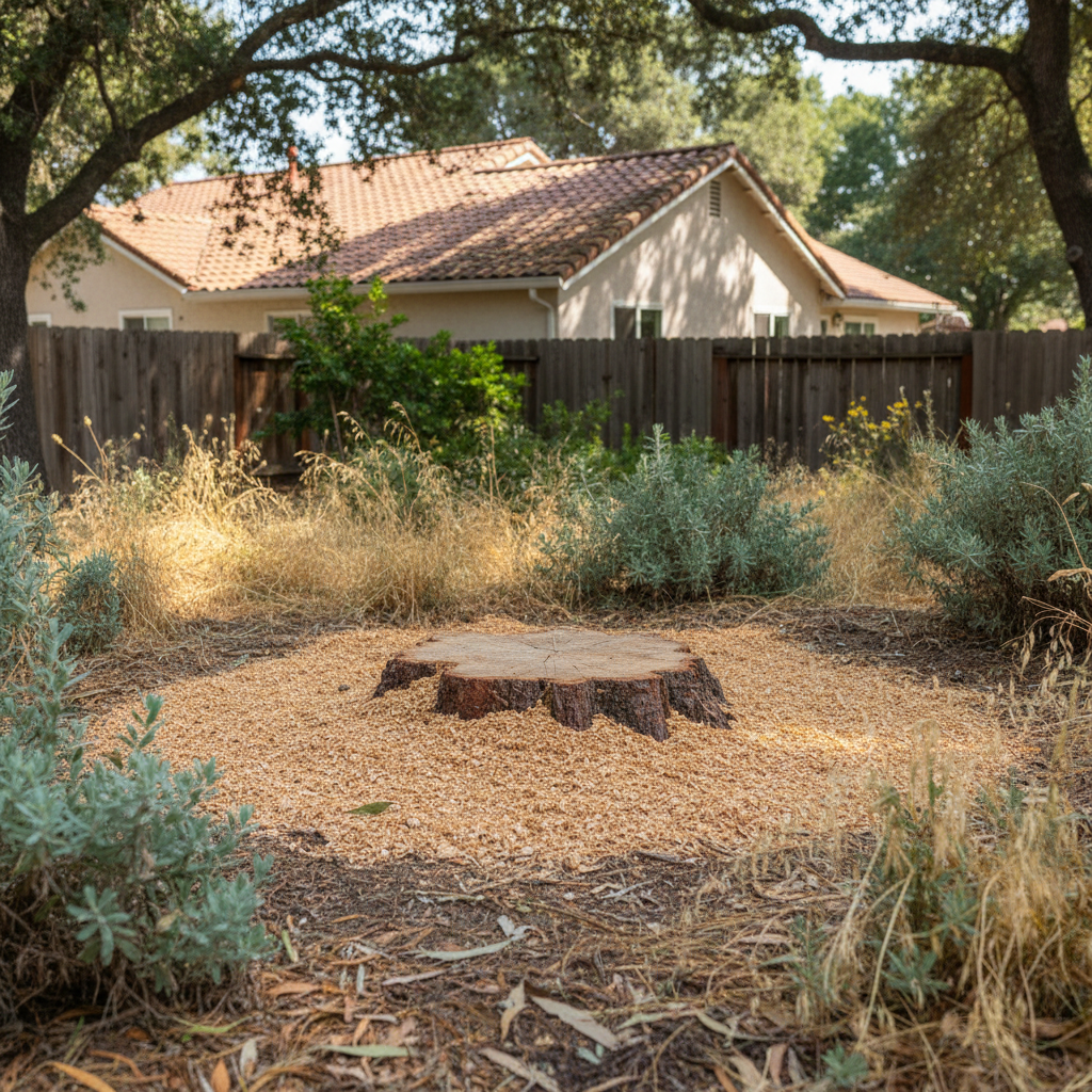 Completed tree removal work at a residential property in San Lorenzo, CA