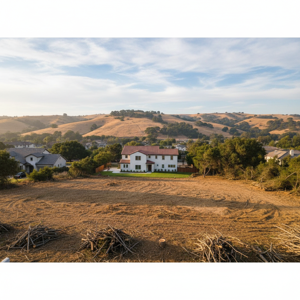 Completed land clearing work at a residential property in Grover Beach, CA