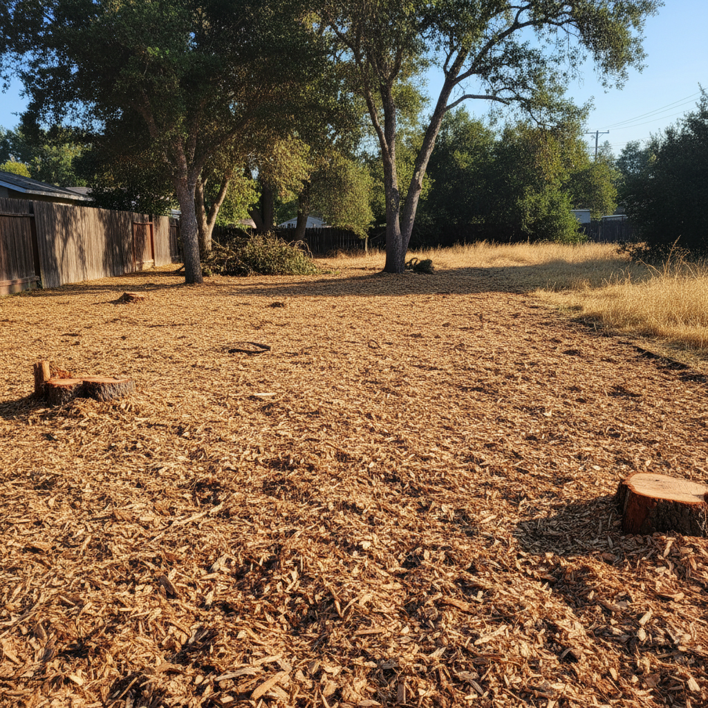 Completed land clearing work at a residential property in San Leandro, CA