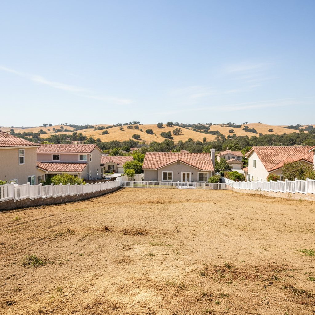 Completed land clearing work at a residential property in Aliso Viejo, CA