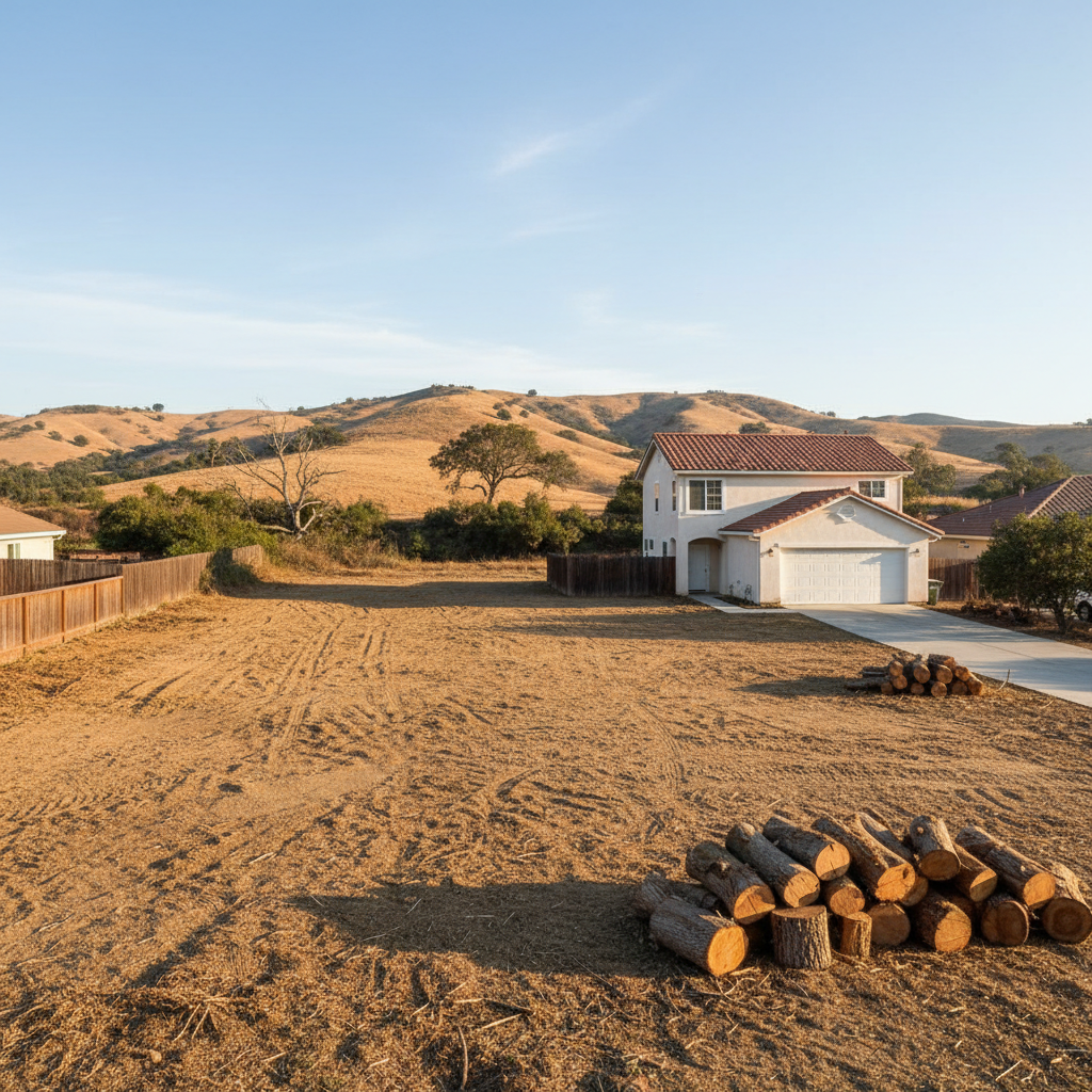 Completed lot clearing work at a residential property in Grover Beach, CA