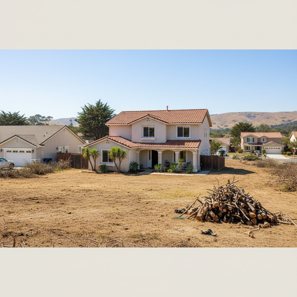 Completed lot clearing work at a residential property in Grover Beach, CA