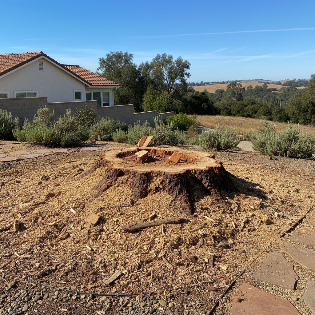 Completed tree removal work at a residential property in Aliso Viejo, CA