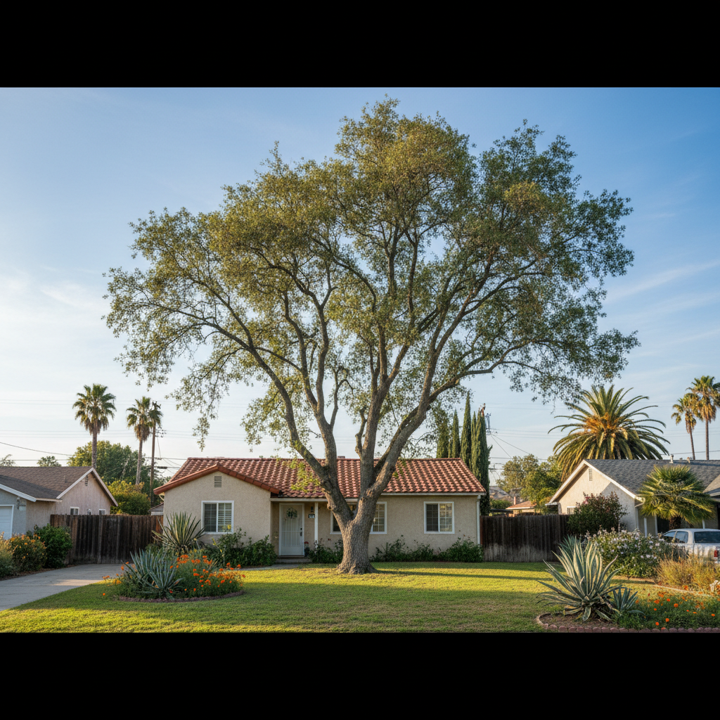 Completed tree trimming work at a residential property in Lynwood, CA