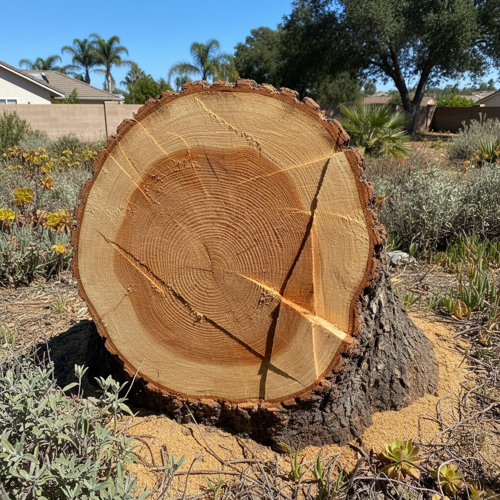 Completed emergency tree removal work at a residential property in Aliso Viejo, CA