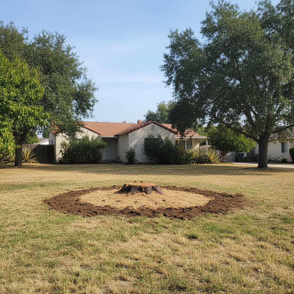 Completed stump grinding & removal work at a residential property in Lynwood, CA