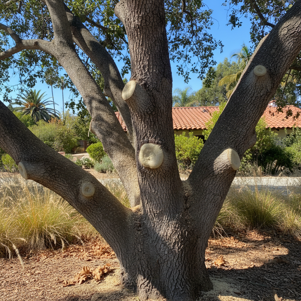 Completed tree health & care work at a residential property in Pasadena, CA