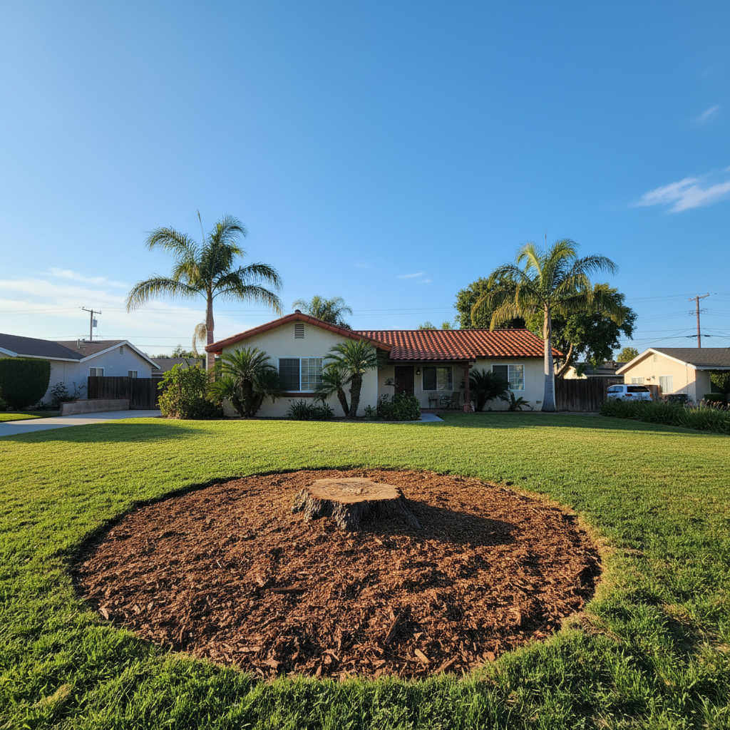 Completed stump grinding & removal work at a residential property in Lynwood, CA