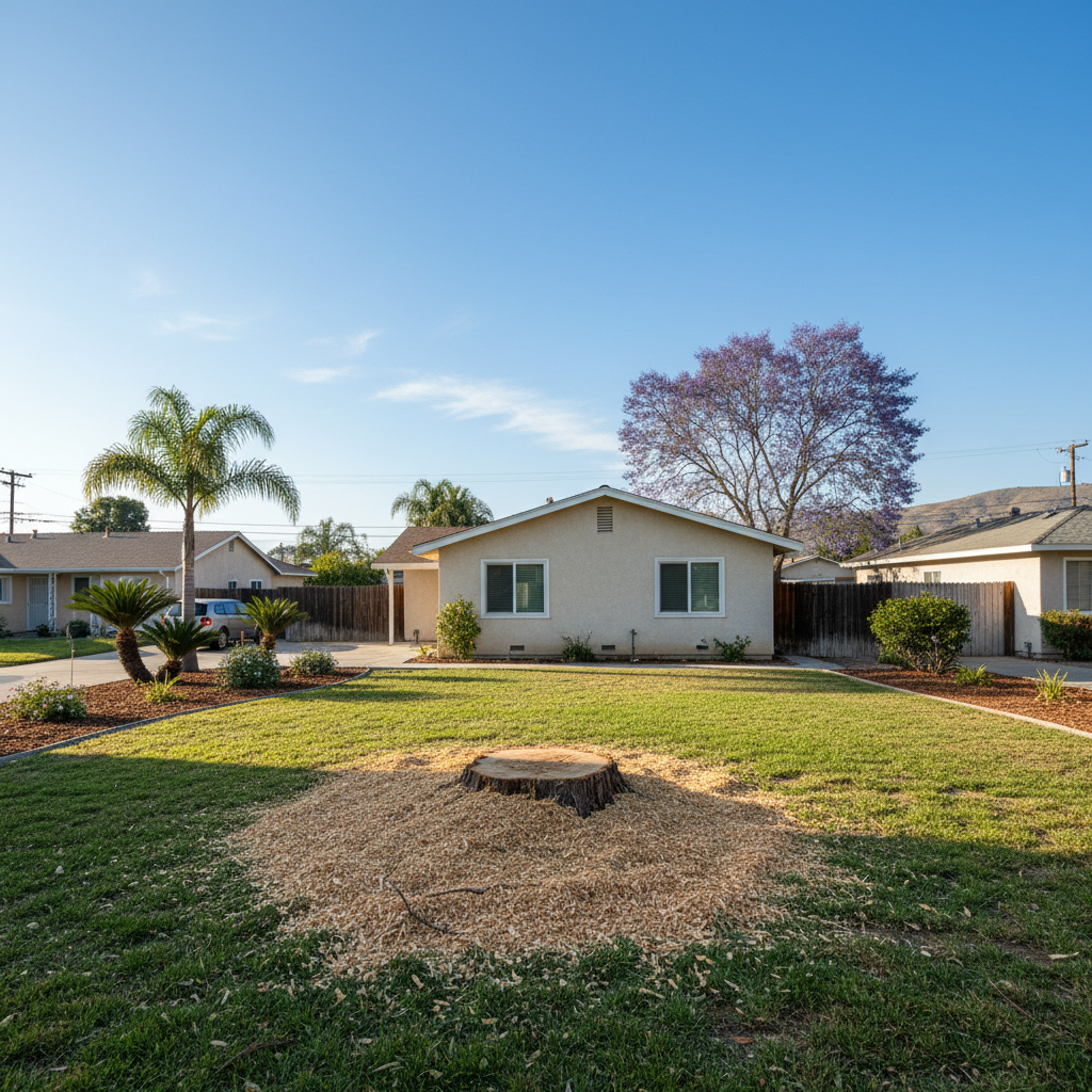 Completed tree removal work at a residential property in National City, CA
