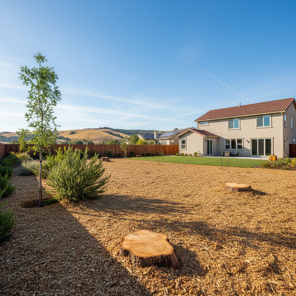 Completed land clearing work at a residential property in Fairfield, CA