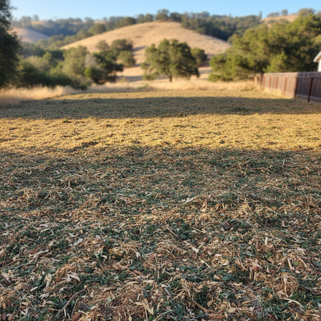 Completed lot clearing work at a residential property in Fairfield, CA