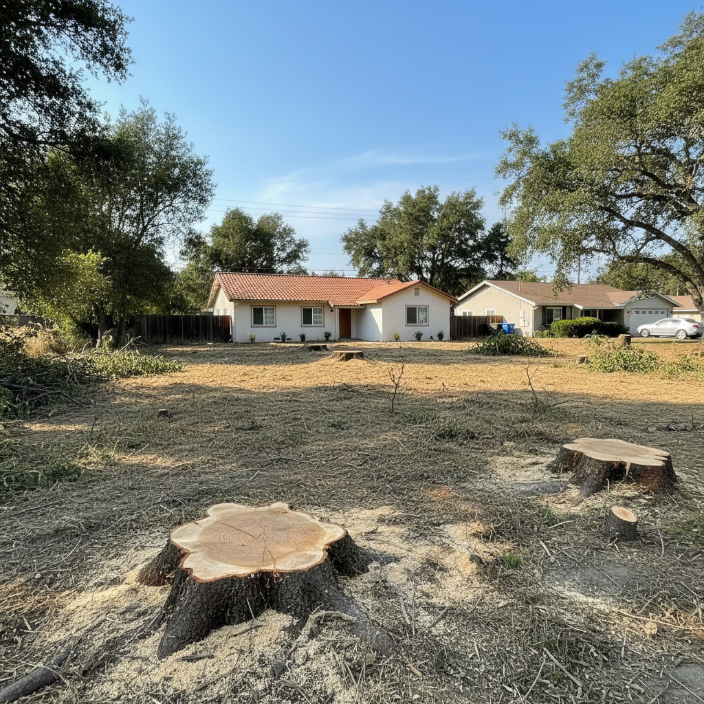 Completed land clearing work at a residential property in Fairfield, CA