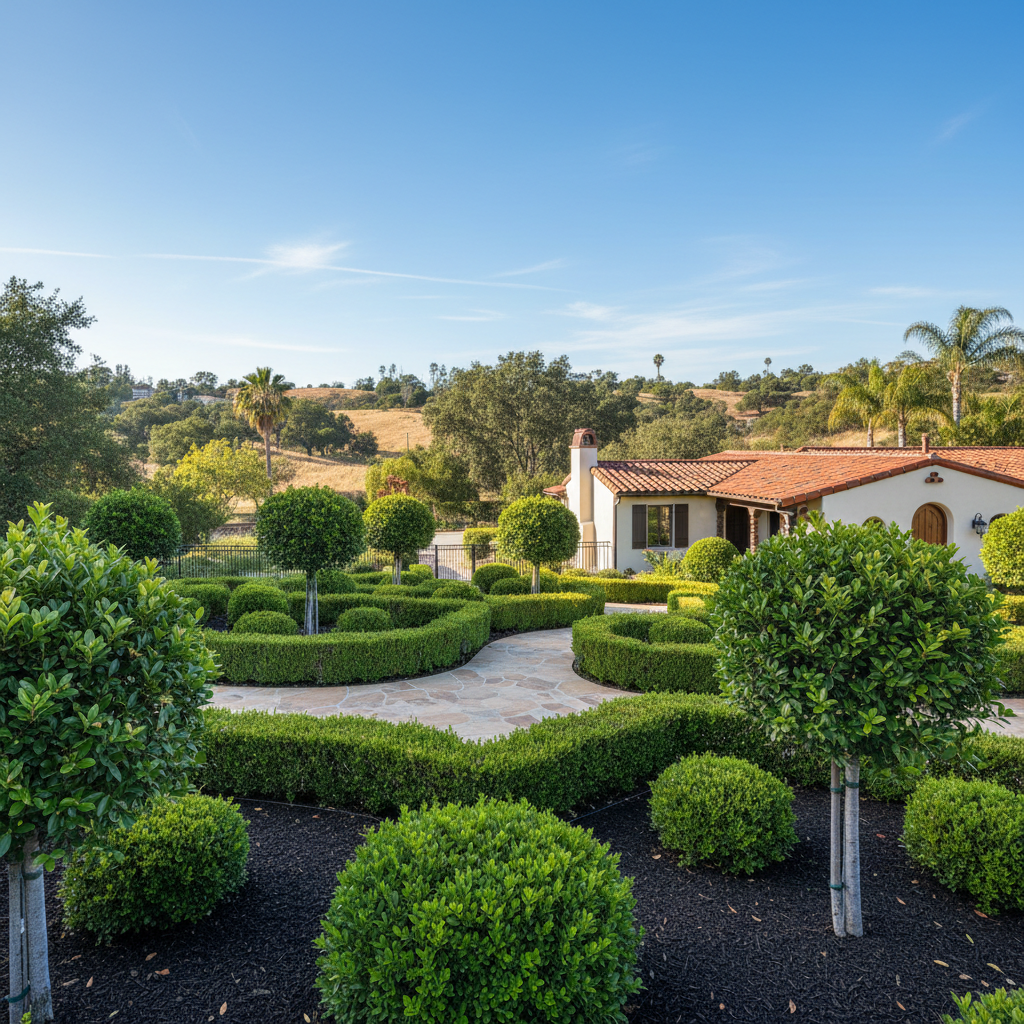 Completed shrub & bush trimming work at a residential property in Pasadena, CA