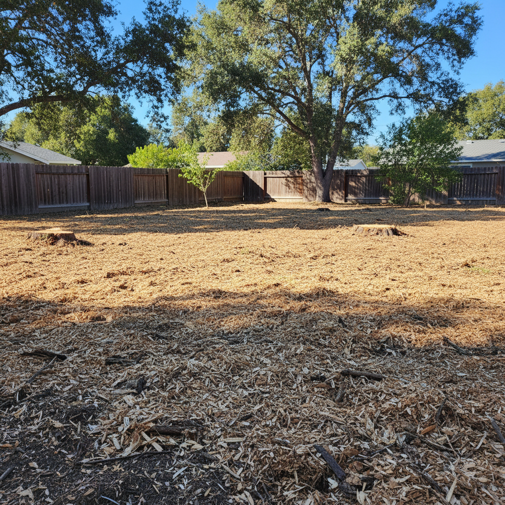 Completed lot clearing work at a residential property in Davis, CA