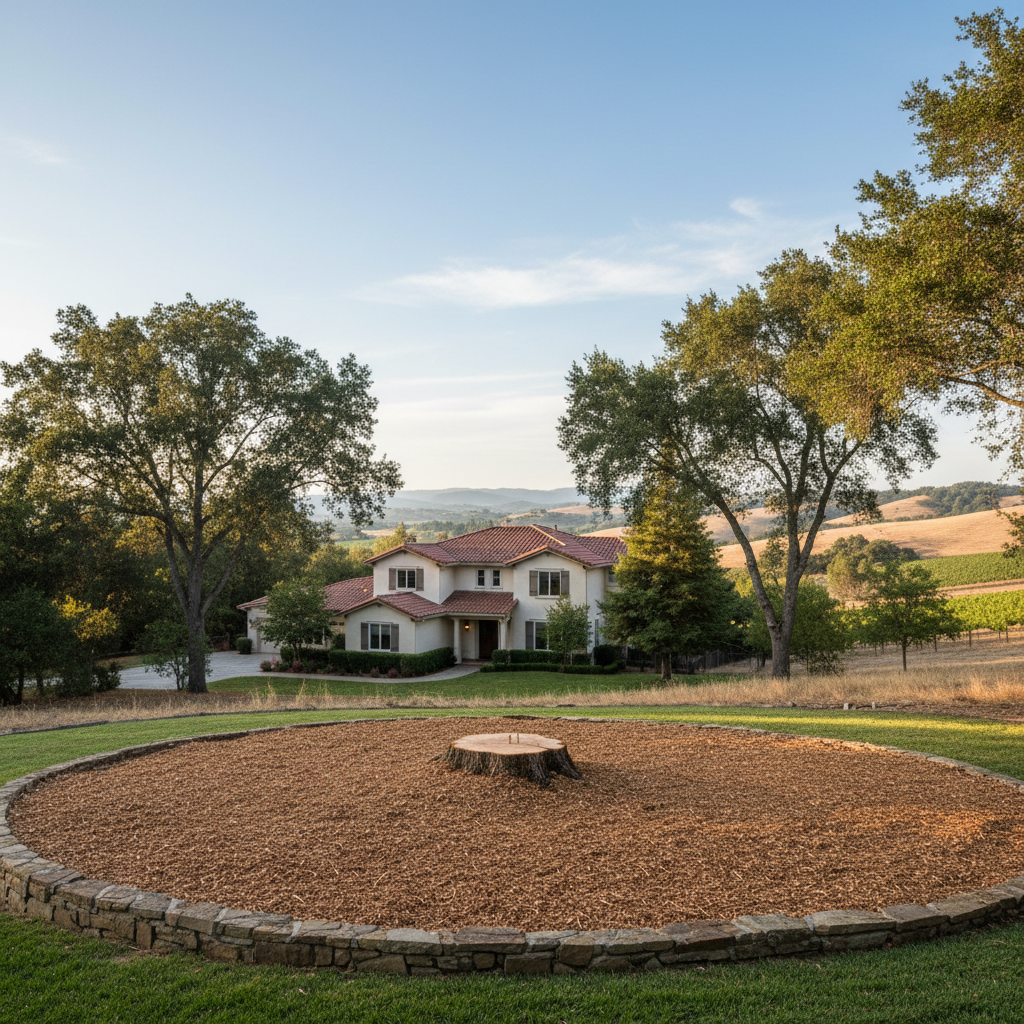 Completed tree removal work at a residential property in Napa, CA