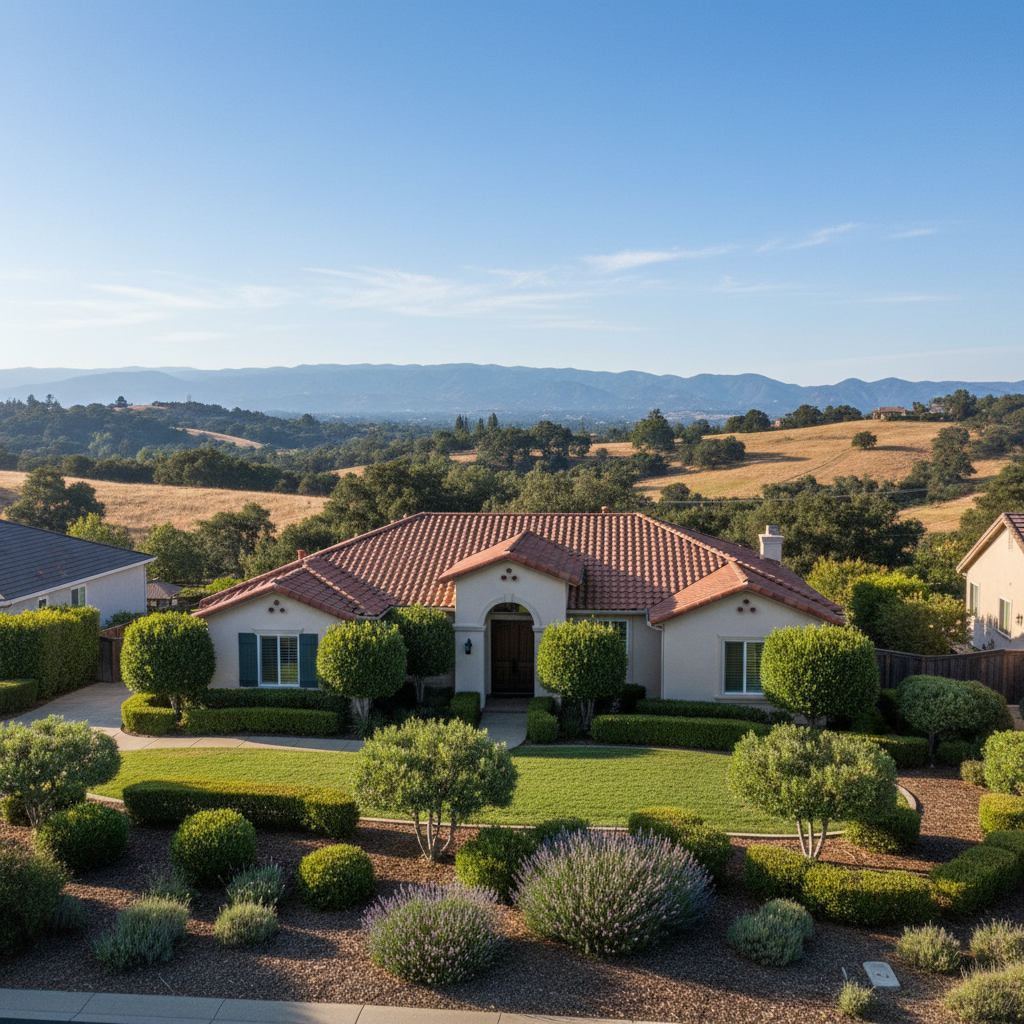 Completed shrub & bush trimming work at a residential property in Napa, CA