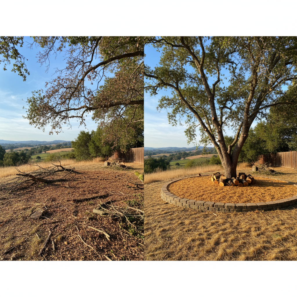 Completed tree pruning work at a residential property in Napa, CA