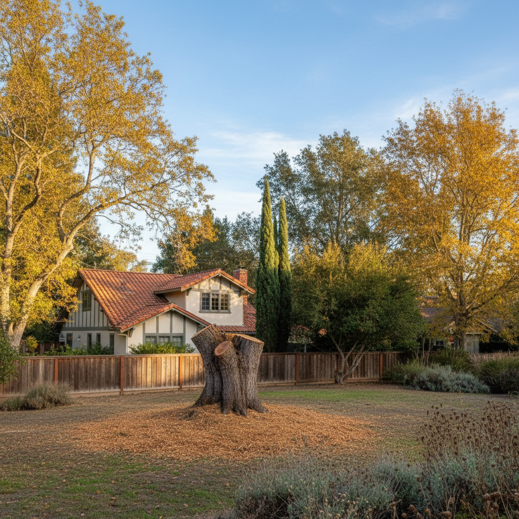 Completed tree removal work at a residential property in Napa, CA