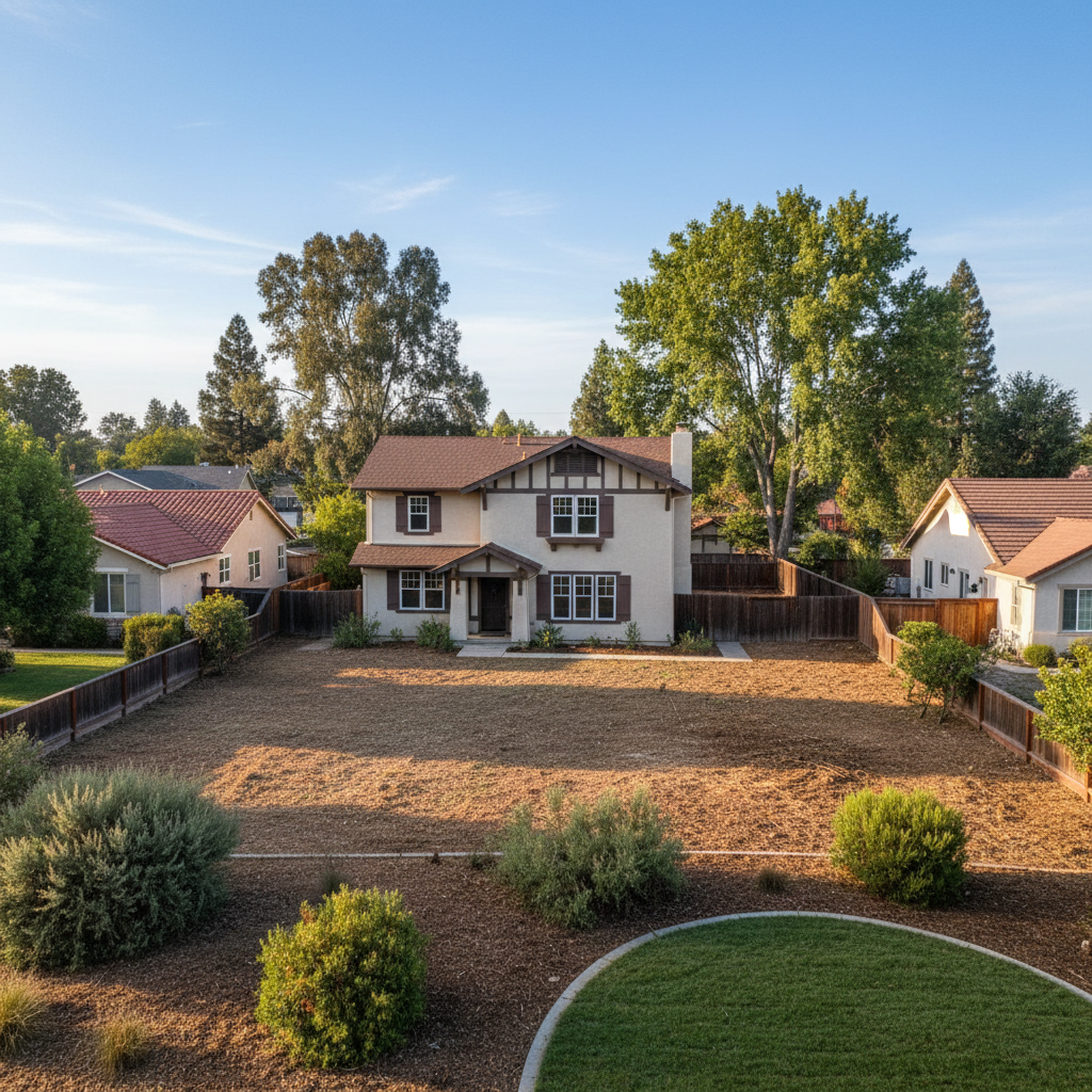 Completed lot clearing work at a residential property in Davis, CA