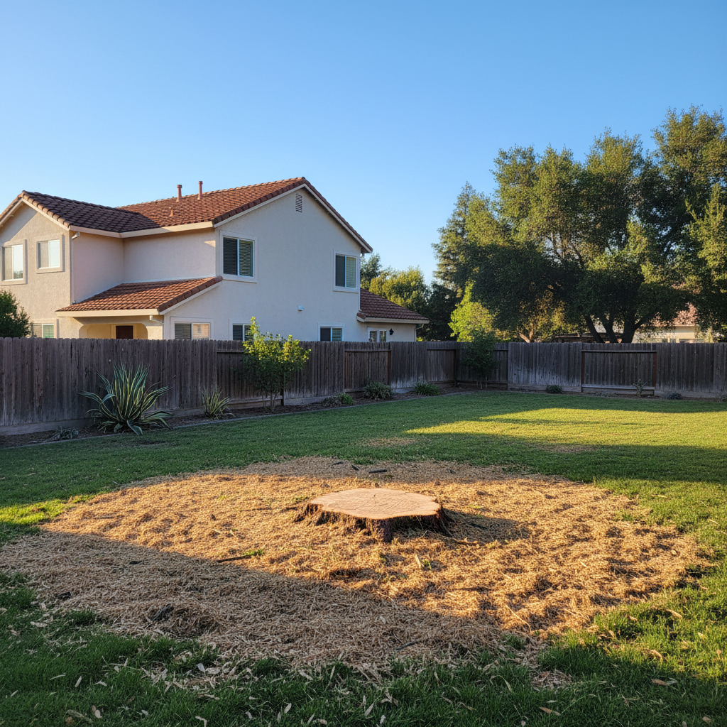 Completed tree removal work at a residential property in Fairfield, CA