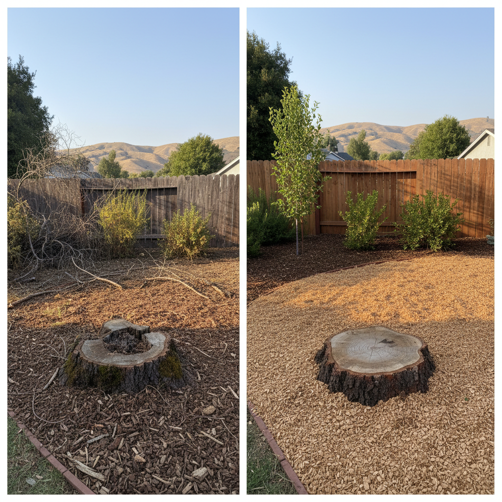 Completed emergency tree removal work at a residential property in Fairfield, CA
