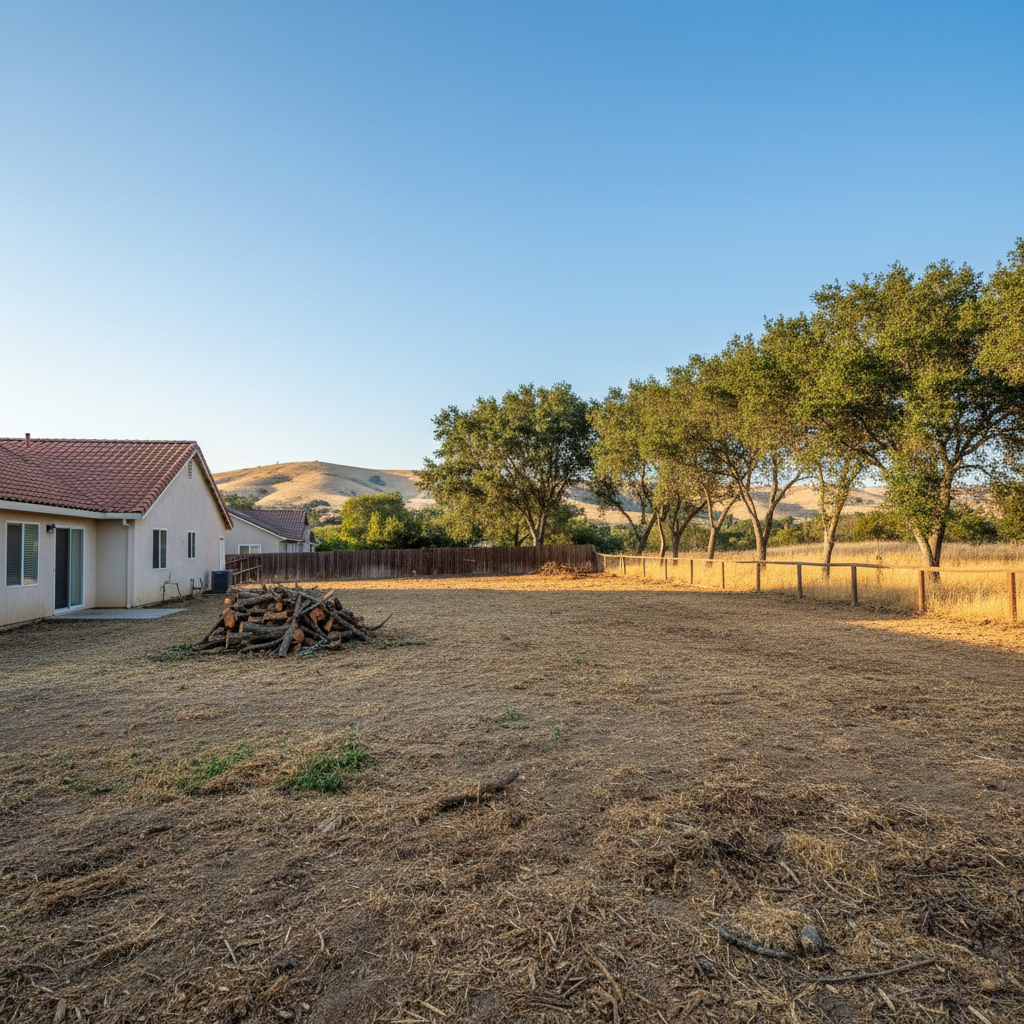 Completed land clearing work at a residential property in Fairfield, CA