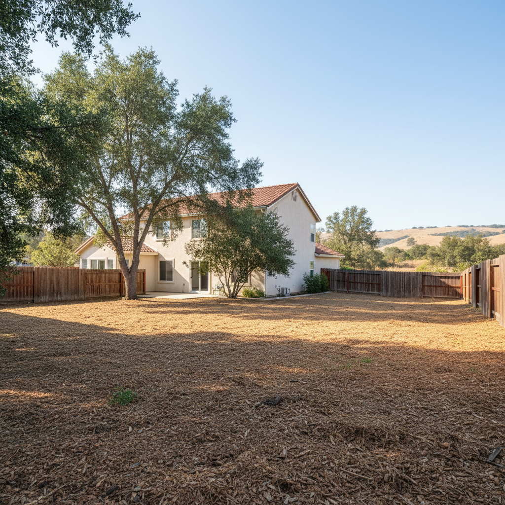 Completed lot clearing work at a residential property in Davis, CA