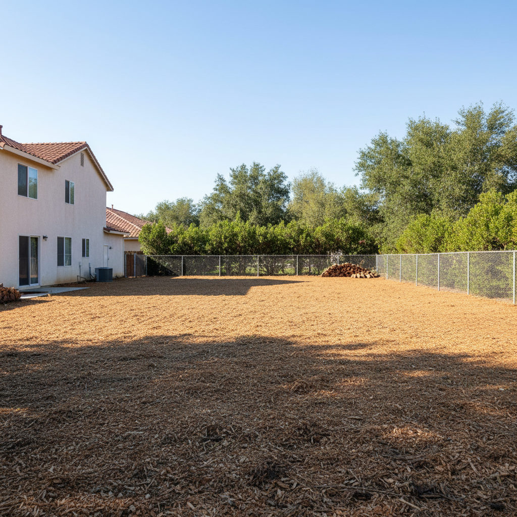 Completed lot clearing work at a residential property in Atwater, CA