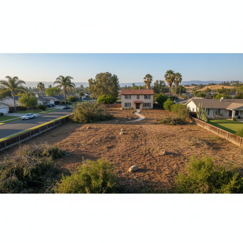 Completed land clearing work at a residential property in Inglewood, CA