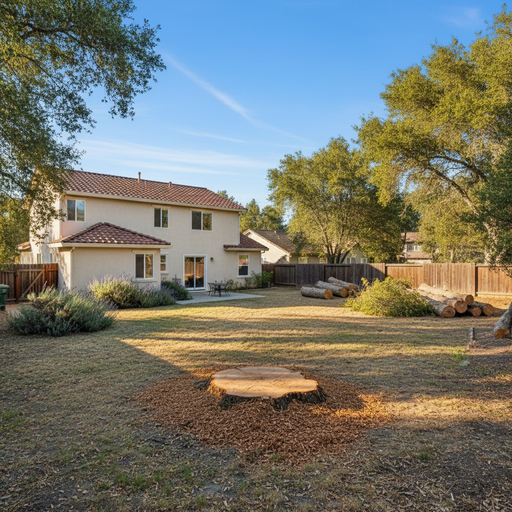Completed tree removal work at a residential property in Napa, CA