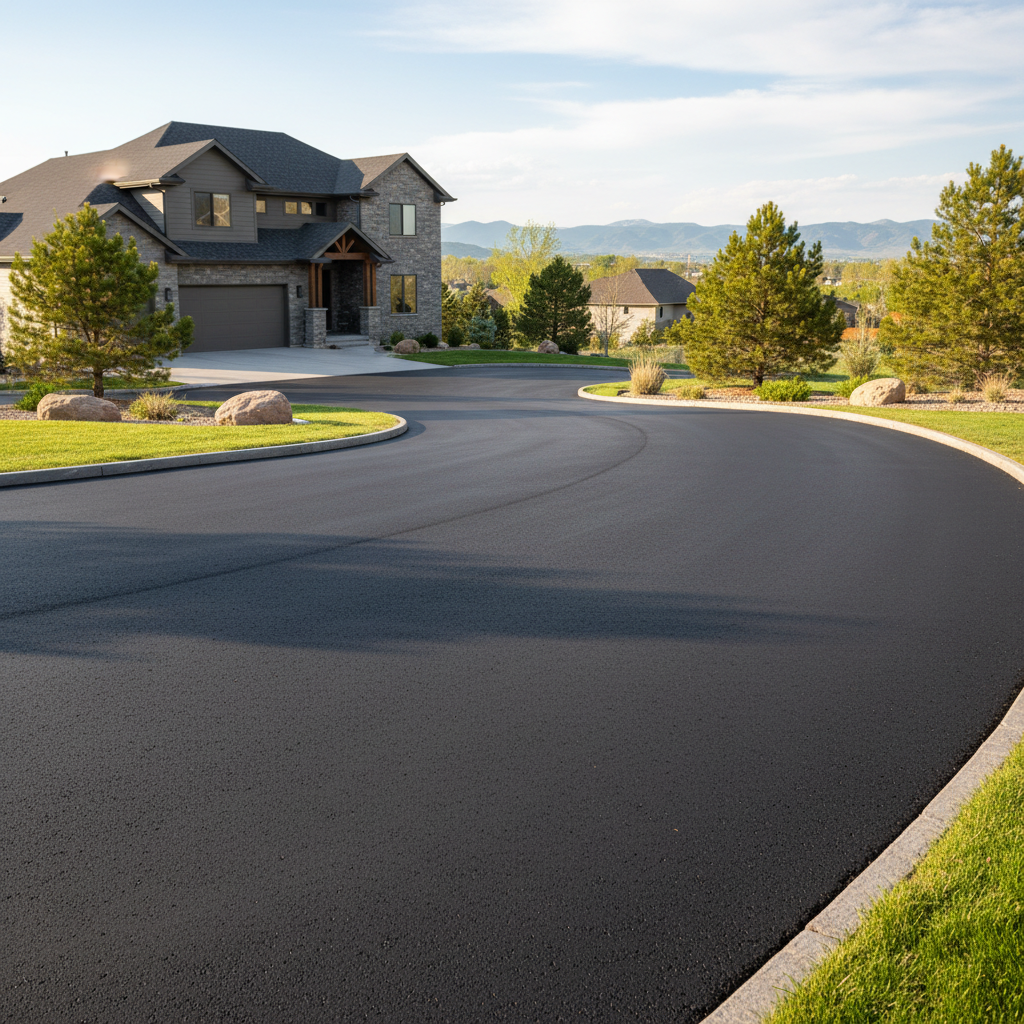 Completed commercial asphalt work at a residential property in Denver, CO