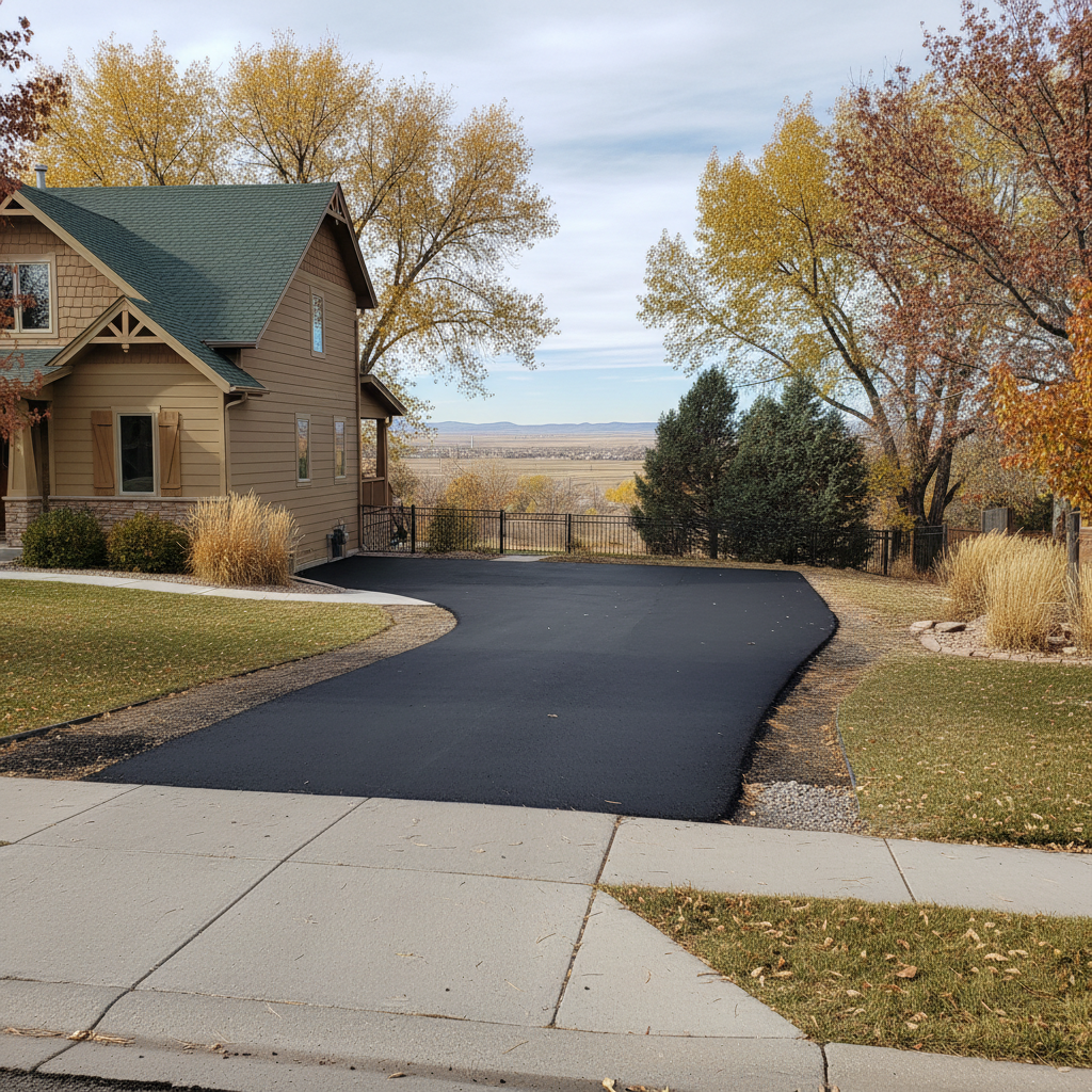 Completed residential asphalt work at a residential property in Brighton, CO