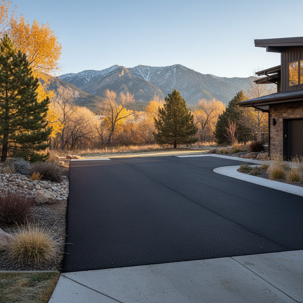 Completed commercial asphalt work at a residential property in Boulder, CO