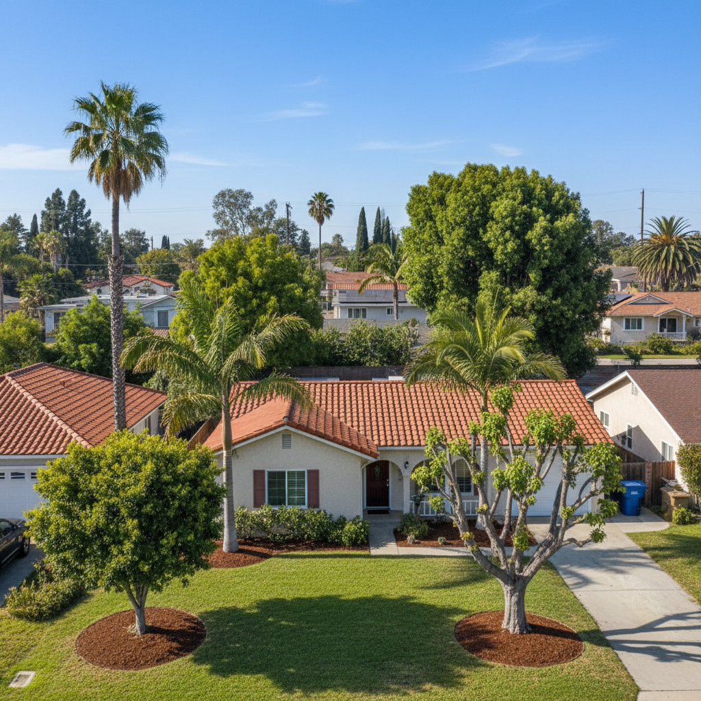 Completed tree health & care work at a residential property in Inglewood, CA