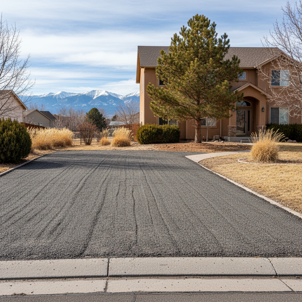 Completed asphalt milling work at a residential property in Denver, CO